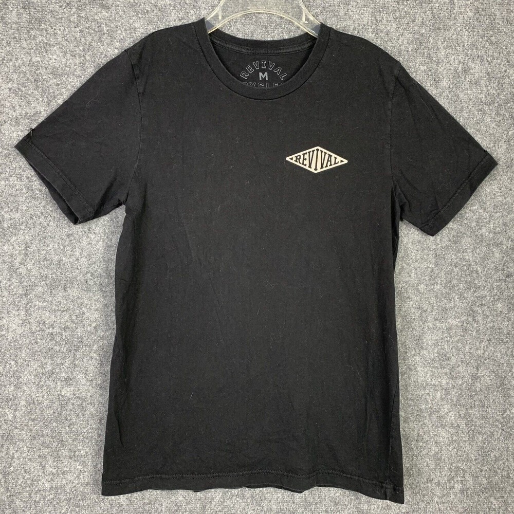 Revival Cycles T-shirt Men Medium Short Sleeve Back Graphic Austin TX